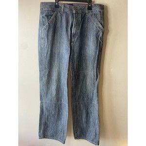 Mens Vintage Tommy Jeans Sz 34x32 Relaxed Fit Med Wash Denim Double Knee Look